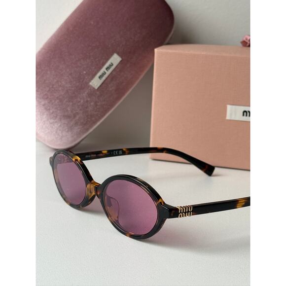NEW Miu Miu MU04ZSF Tortoise Pink Sunglasses $518 main image 7